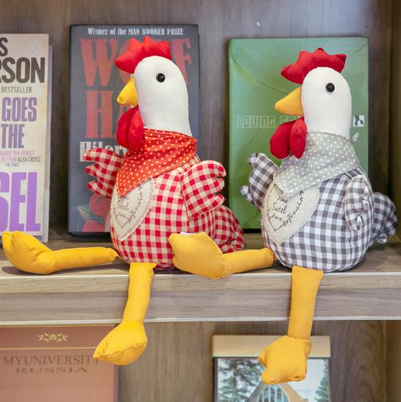 Cute big cock plush toy in plaid clothes (3)