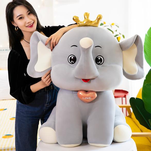 Cute crown baby elephant plush toy (2)