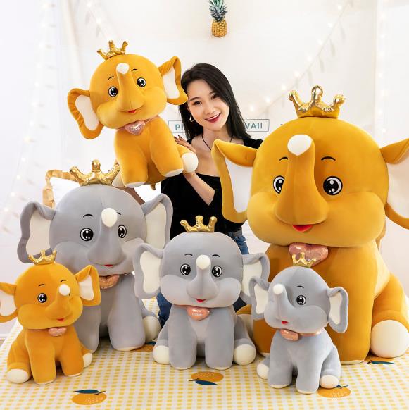Cute crown baby elephant plush toy (4)