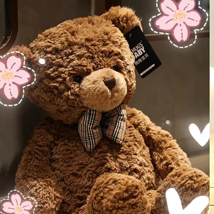 Soft Teddy Bears with Flower Bouquet, 8-Inch Cute Plush Doll for Girlfriend