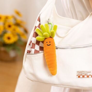 Adorable Carrot Plush Keychain, Cute Fruit & Vegetable Plush Dolls, Bag Accessories