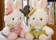 Mocha Teddy Bear Plush Toy with Rabbit Doll Design, Comforting Soft Toy for Kids
