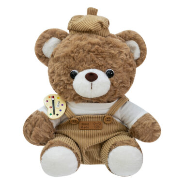 Mocha Teddy Bear Plush Toy with Rabbit Doll Design, Comforting Soft Toy for Kids