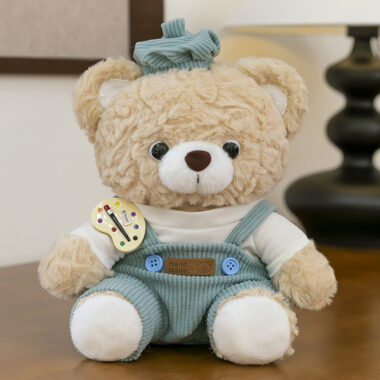 Mocha Teddy Bear Plush Toy with Rabbit Doll Design, Comforting Soft Toy for Kids
