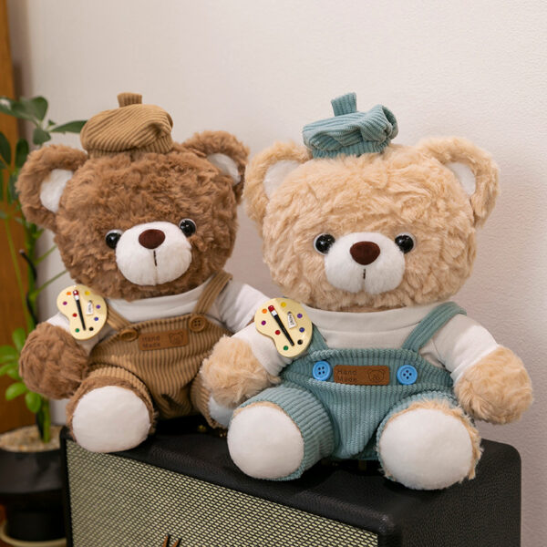 Mocha Teddy Bear Plush Toy with Rabbit Doll Design, Comforting Soft Toy for Kids