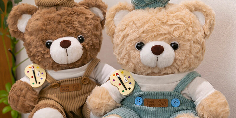 Mocha Teddy Bear Plush Toy with Rabbit Doll Design, Comforting Soft Toy for Kids