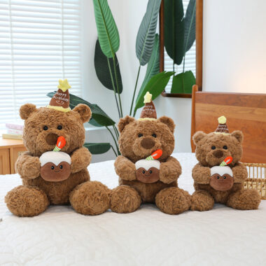  Cake Teddy Bear Plush Toy – Adorable Plush Bear Doll for Valentine's Day & Birthday