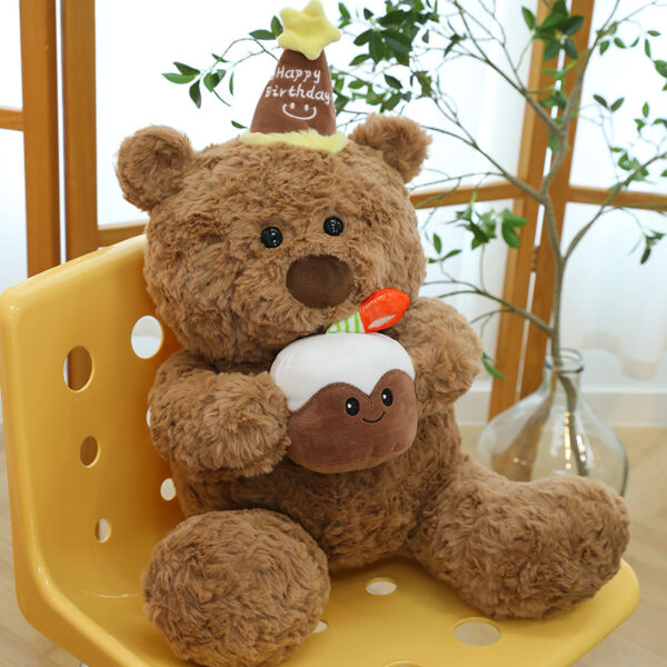 Cake Teddy Bear Plush Toy – Adorable Plush Bear Doll for Valentine's Day & Birthday