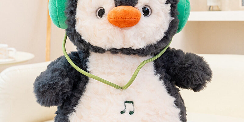 Interactive Music Penguin Plush Toy, 8-Inch Penguin Doll, Cute Plush Gift