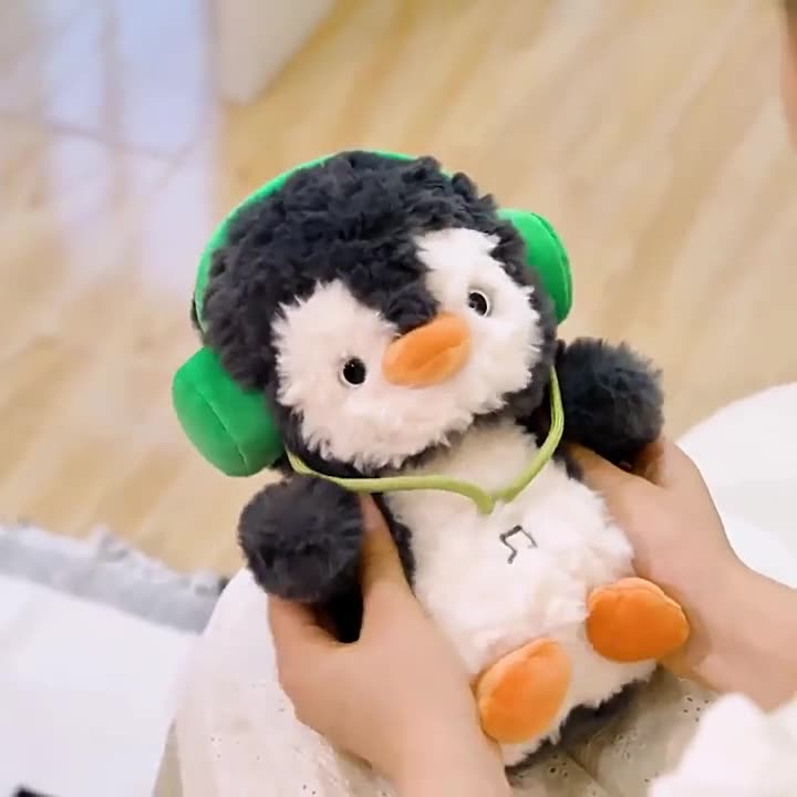Interactive Music Penguin Plush Toy, 8-Inch Penguin Doll, Cute Plush Gift