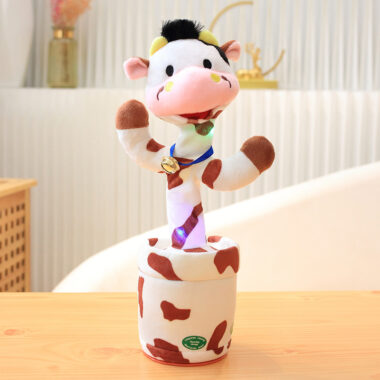 Dancing Animal Plush Toy, Electric Bunny & Cow, Singing & Talking Plush Toy for Kids