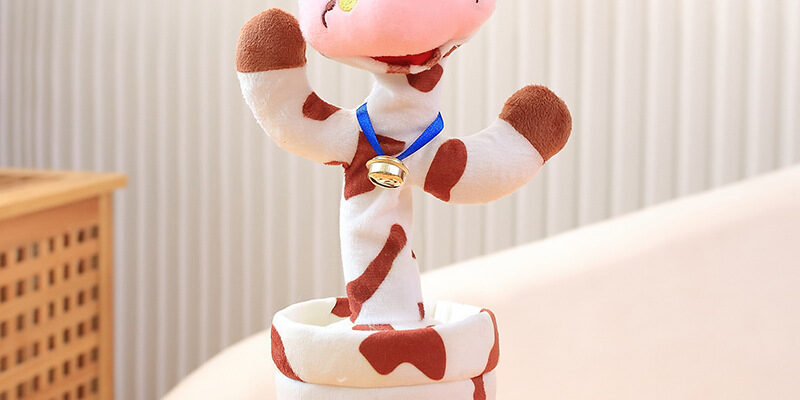 Dancing Animal Plush Toy, Electric Bunny & Cow, Singing & Talking Plush Toy for Kids