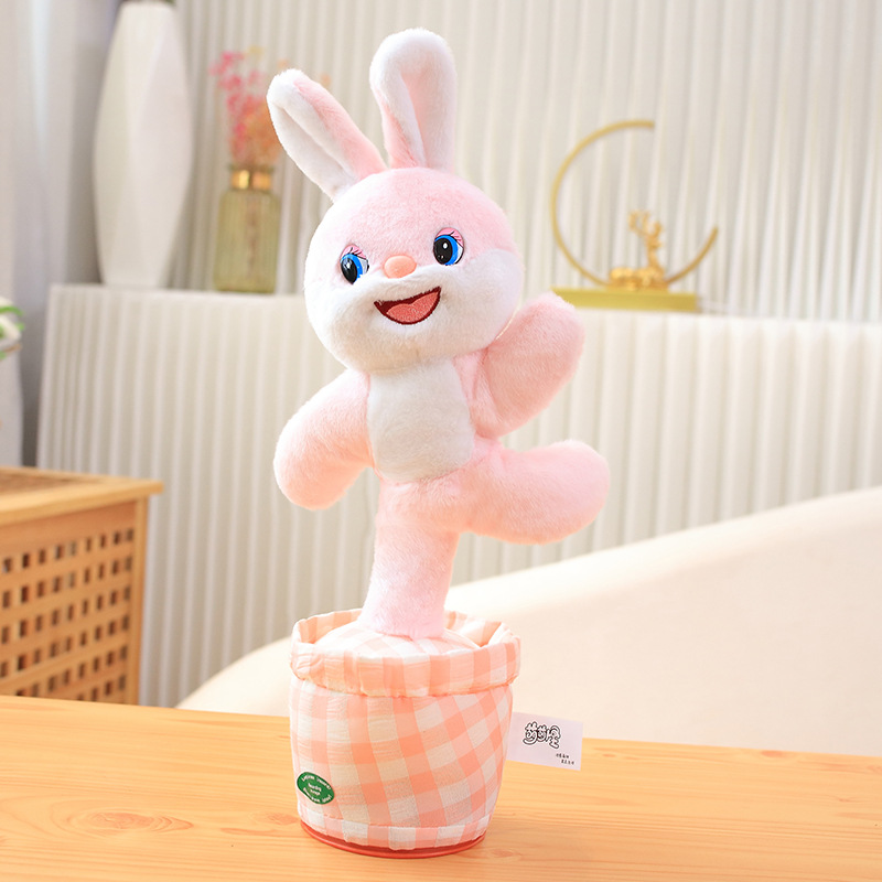 Dancing Animal Plush Toy, Electric Bunny & Cow, Singing & Talking Plush Toy for Kids