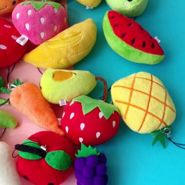 Realistic Fruit & Vegetable Plush Keychains - Cute Plush Phone Charms for Event Gifts