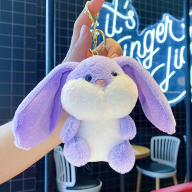 Premium Bunny Plush Toy with Big Ears for Bags & Keychains