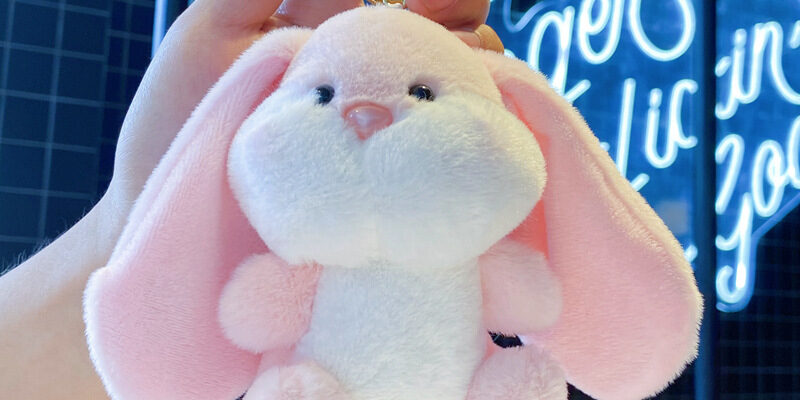 Premium Bunny Plush Toy with Big Ears for Bags & Keychains