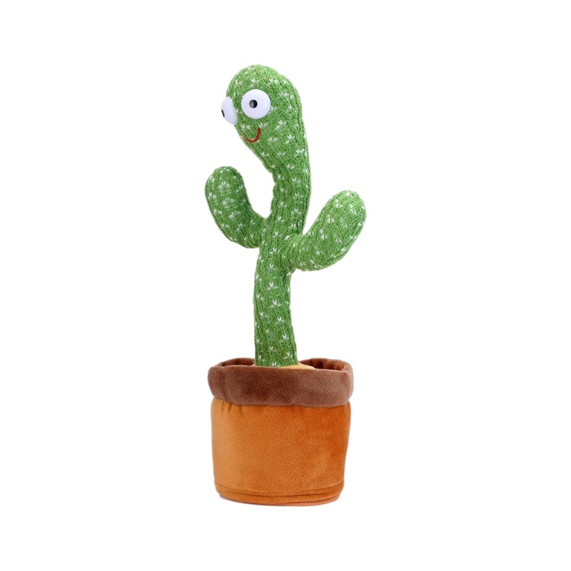Talking Dancing Cactus Plush Toy, Singing, Light-Up Interactive Toy for Kids