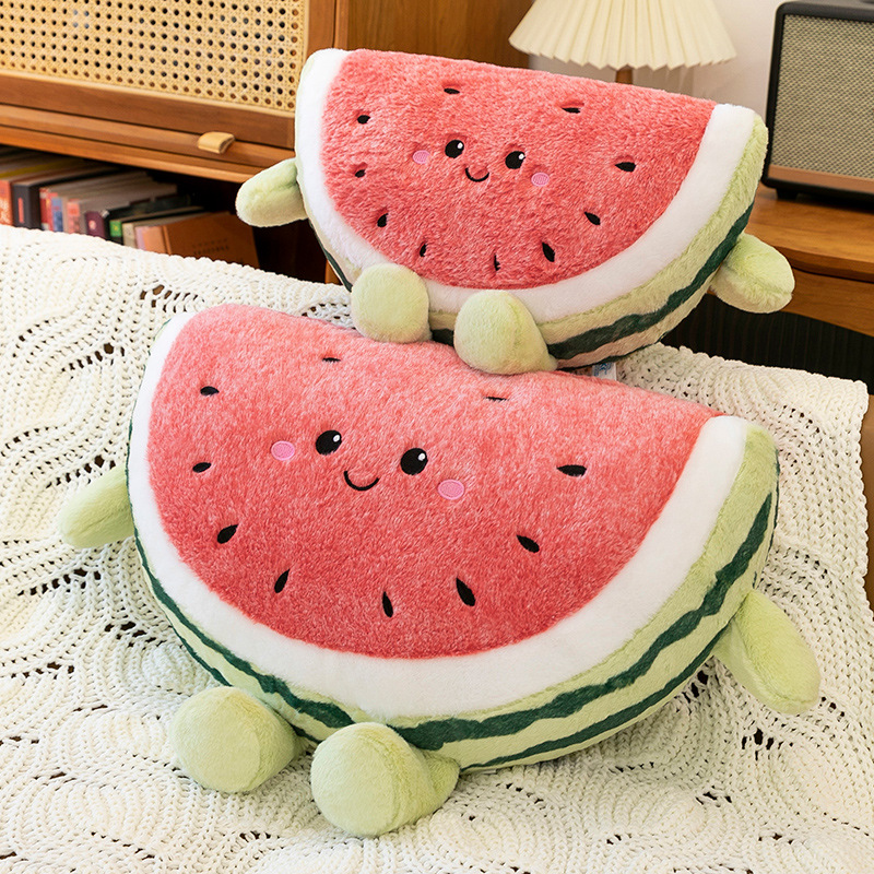 Cute Watermelon Plush Toy, Realistic Fruit Plush Pillow for Girls, Wholesale Gifts
